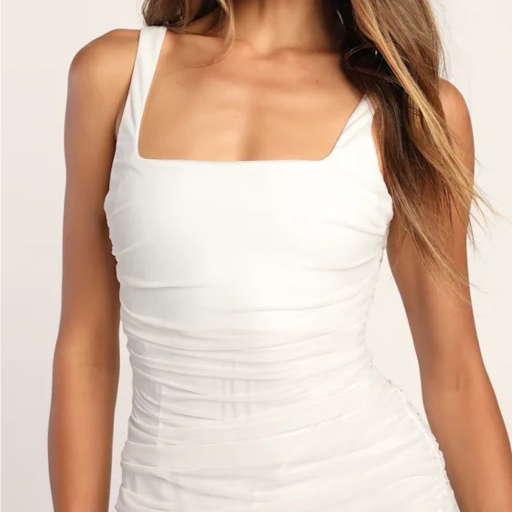 Lulu's Chic White Dress Small - Picture 3 of 6